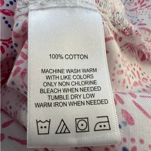 Foxcroft Tunic Blouse in Reddish Pink and Blue Floral Print Size 16W - Picture 5 of 5